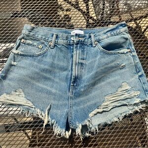 Zara Denim Blue Distressed Women's Shorts